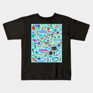 Stray Kids FNF doodle (blue) Kids T-Shirt